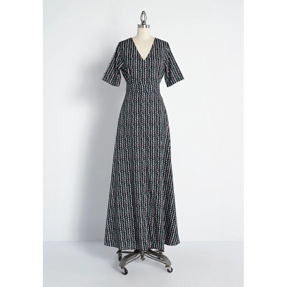 ModCloth Elegant Floral Maxi Dainty Floral Dress Women Size 6 (UK 10) - Picture 2 of 6